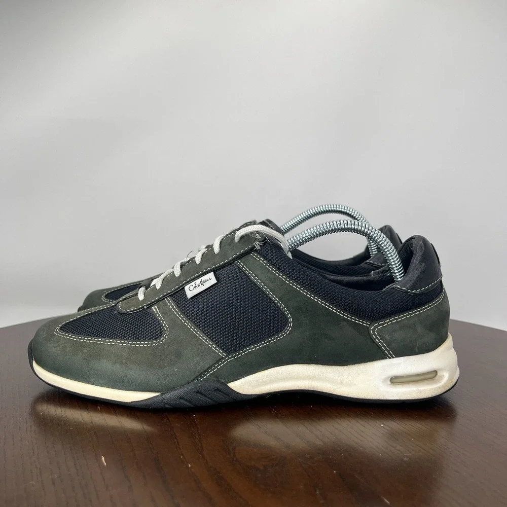 Cole Haan Shoes‎ Women's 8.5B Green Black Leather Mesh Lace Up Sneaker D25206